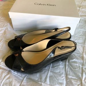 Calvin Klein Lizard Print Dress Sandal